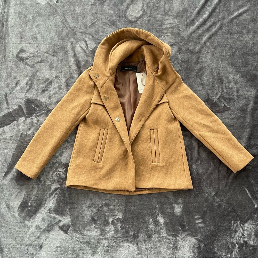 Zara Tan Coat with Hood
